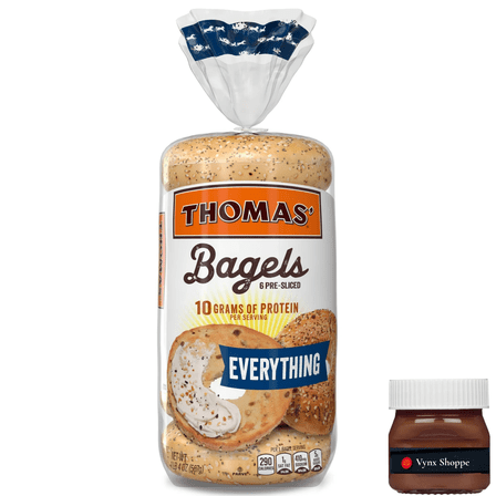 Thomas' Everything Bagels, 6 count, 10g Protein, Kosher Bagels, 20 oz Bag