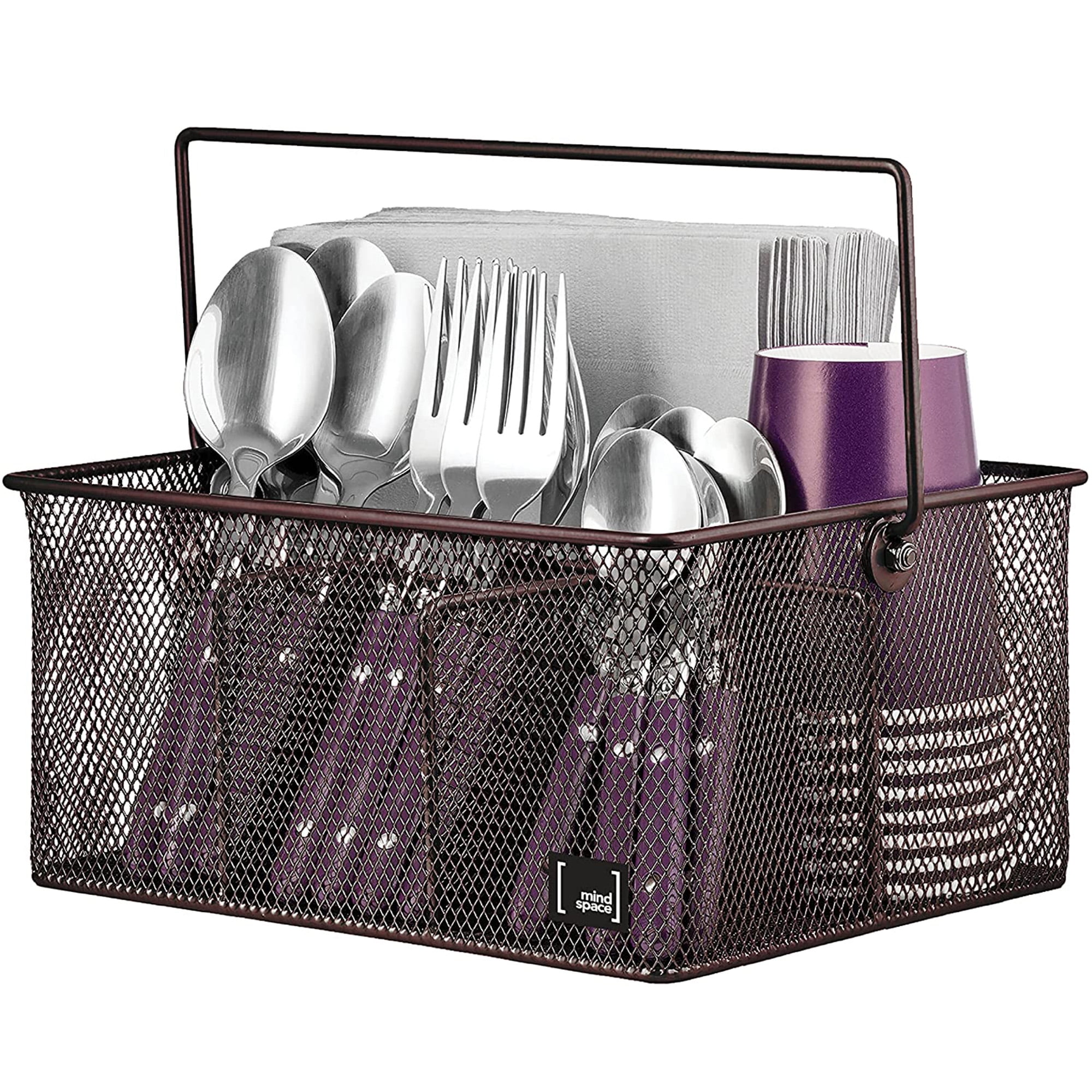 Mindspace Utensil Holder with 4 Compartments Kitchen Organization for