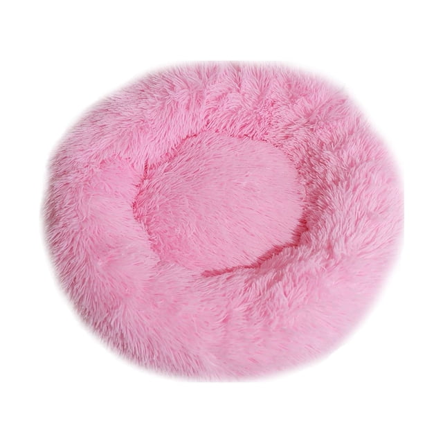 Cama para perros, cómoda, redonda, suave, lavable, con cojín para gatos, camas para mascotas pequeñas y medianas (rosa)