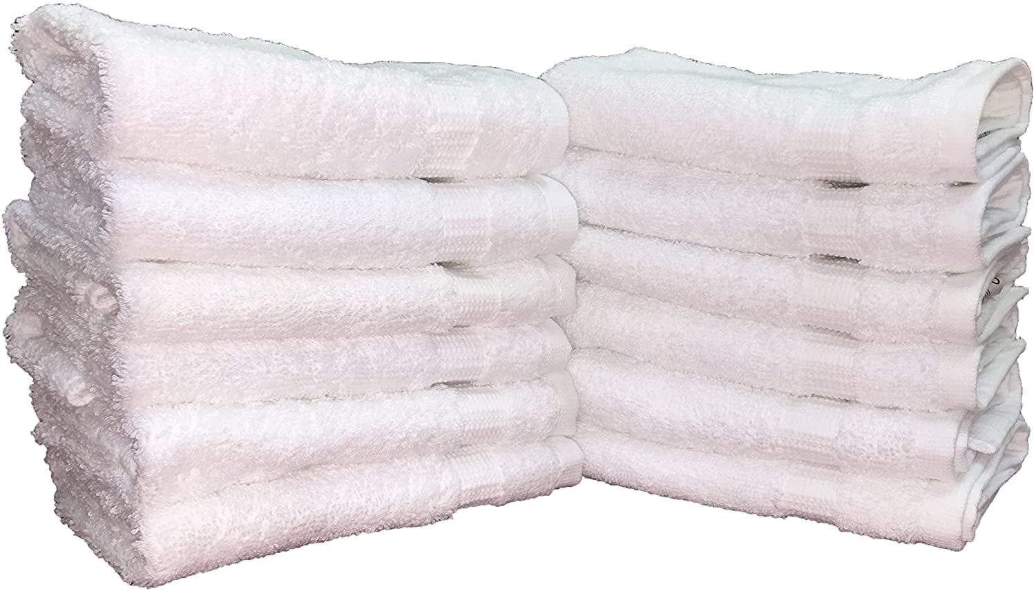 Optima Platinum Collection 13" x 13" White Washcloths, Set of 12, 100