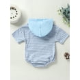 thumbnail image 4 of GXFC Infant Baby Girls Boy Hoodie Rompers T Shirt Newborn Short Sleeve Striped One Piece Jumpsuit Toddler Summer Bodysuit Clothes 0-24M, 4 of 9