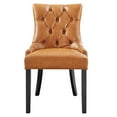 thumbnail image 6 of Side Dining Chair, Rivet Nailhead, Tan, Vegan Leather, Kitchen Cafe Bistro Hospitality Restaurant, Modern Contemporary HB32913, 6 of 8