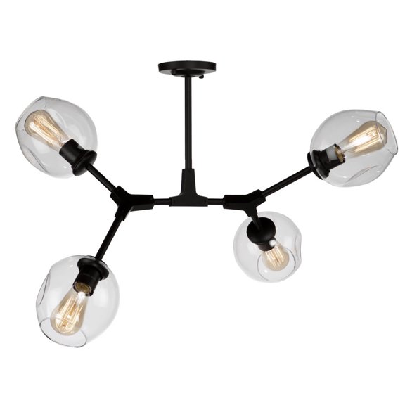 JA14024BK Artcraft Lighting Organic-4 Light Semi-Flush Mount-29 Inches Wide by 23 Inches High-Black Finish