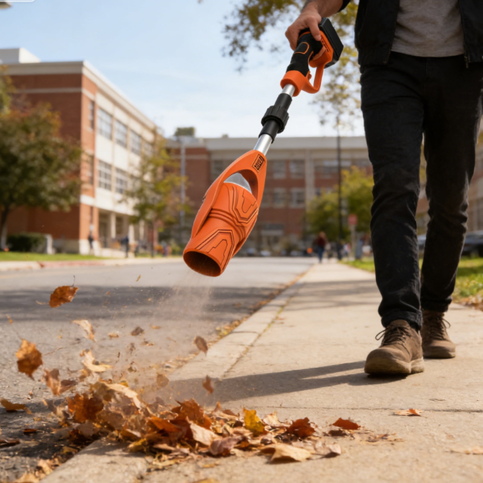 Cordless Leaf Blower, Foldable Electric Leaf Blower, Lightweight Air Leaf Cleaner with Non-Slip Handle, Long Runtime & High Speed Airflow, Yard Blower for Yards, Lawn, Patio, Outdoor Dust Blowing