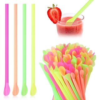 200pcs 6.7inch Disposable 3 Holes Coffee Stirrer Straw 2-in-1 Disposable  Plastic Coffee Stir Sticks Coffee Stirrer Straw for Coffee Bars Office