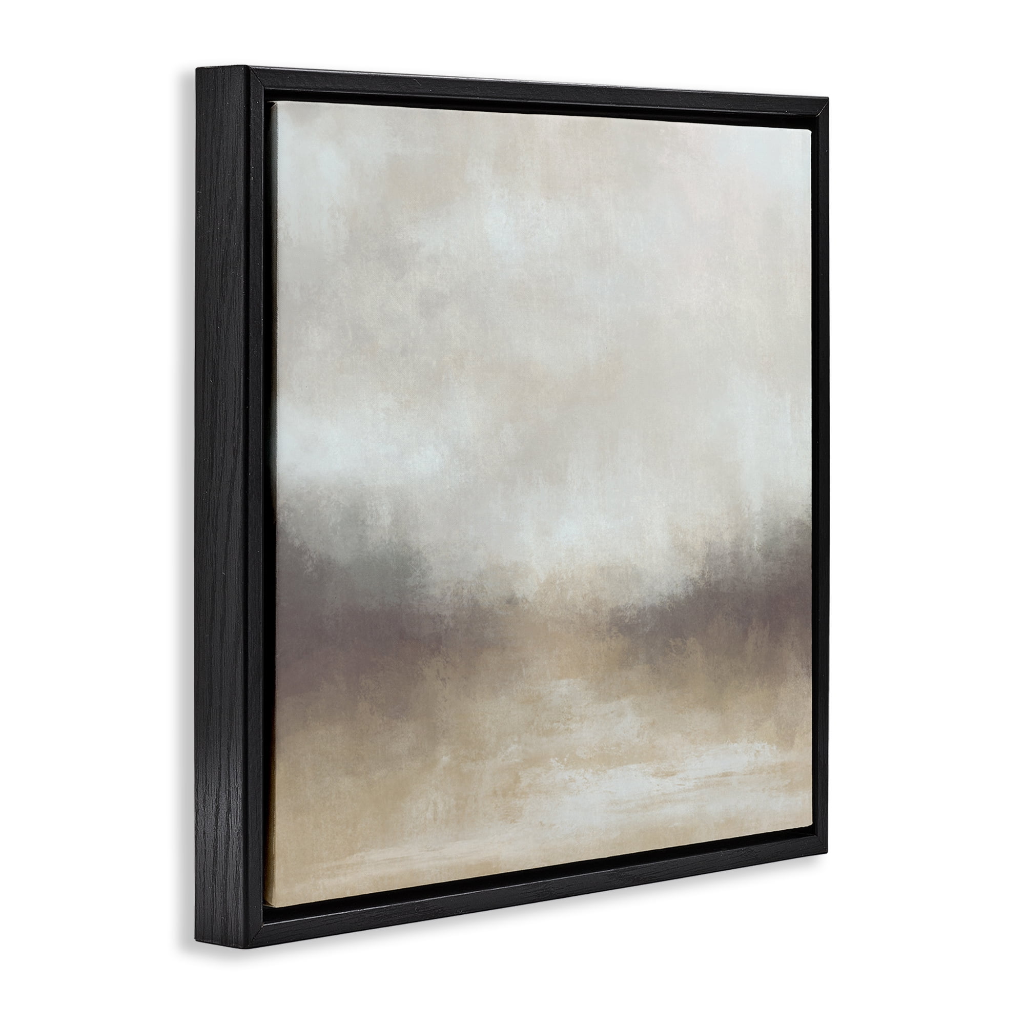 Stupell Industries Foggy Beige Landscape Landscape & Nature Painting Black Floater Framed Canvas Art Print Wall Art, 25 x 25