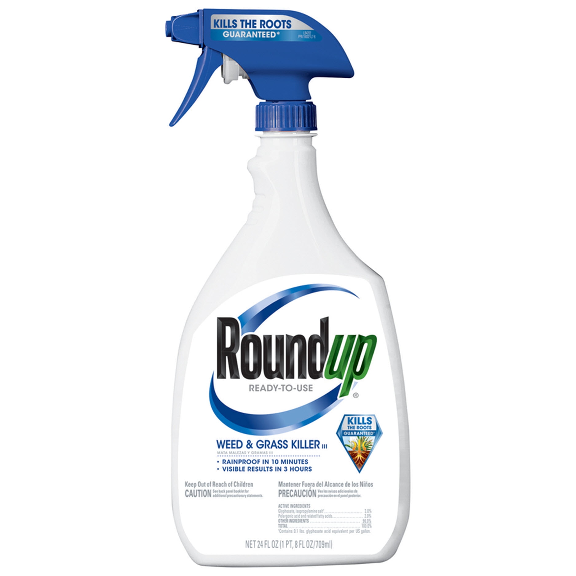 Roundup ReadyToUse Weed & Grass Killer III, 24 oz., Results in 3