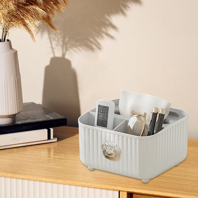 PEONAVET Plastic Multifunctional Organizer Box High-grade Tissue Box Desktop Multifunctional Paper Box Household Living Room Coffee Table Remote Control Sundry Storage Box
