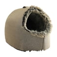thumbnail image 1 of pitrice Antidérapant Innovation Fermé Chat Portable Peluche Grotte pour Chats Réchauffant Nid pour Animal Intérieur - pour Chaleur Convient aux Animaux Gris, 1 of 5