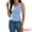 Light Blue White, variant on Women's Knit Tank Tops Scoop Neck Color Block L Black White