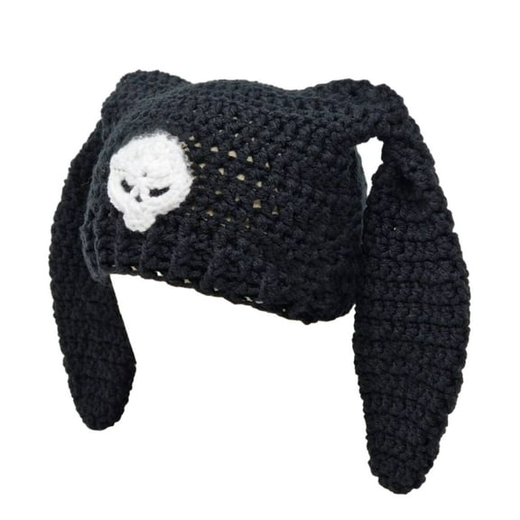 ROZYARD Knitted Beanie Hat for Women Harajuku Style Cat Ear Hat Handmade Crochet Hat Fashion Y2K Hat Winter Warm Headwear