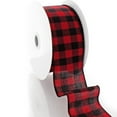 thumbnail image 4 of Ribbon Traditions  Buffalo Plaid Red and Black Wired Ribbon 2 1/2" by 25 Yards, 4 of 5