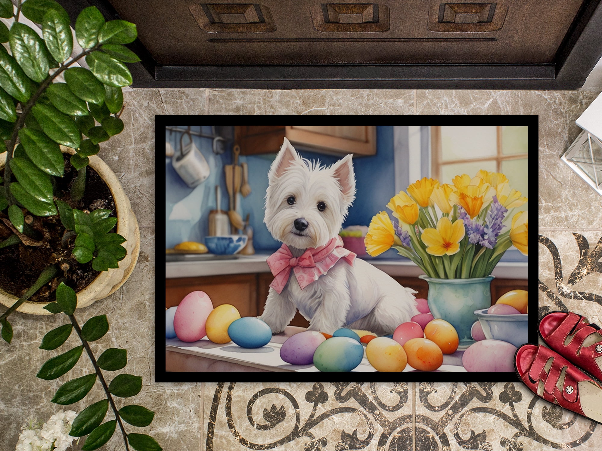 Decorating Easter Westie Doormat 27 in x 18 in