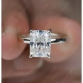 thumbnail image 6 of Cora Jewellery 2.5CT Hidden Halo Radiant Moissanite Solitaire Engagement Ring For Women, 10K White Gold, 6 of 7