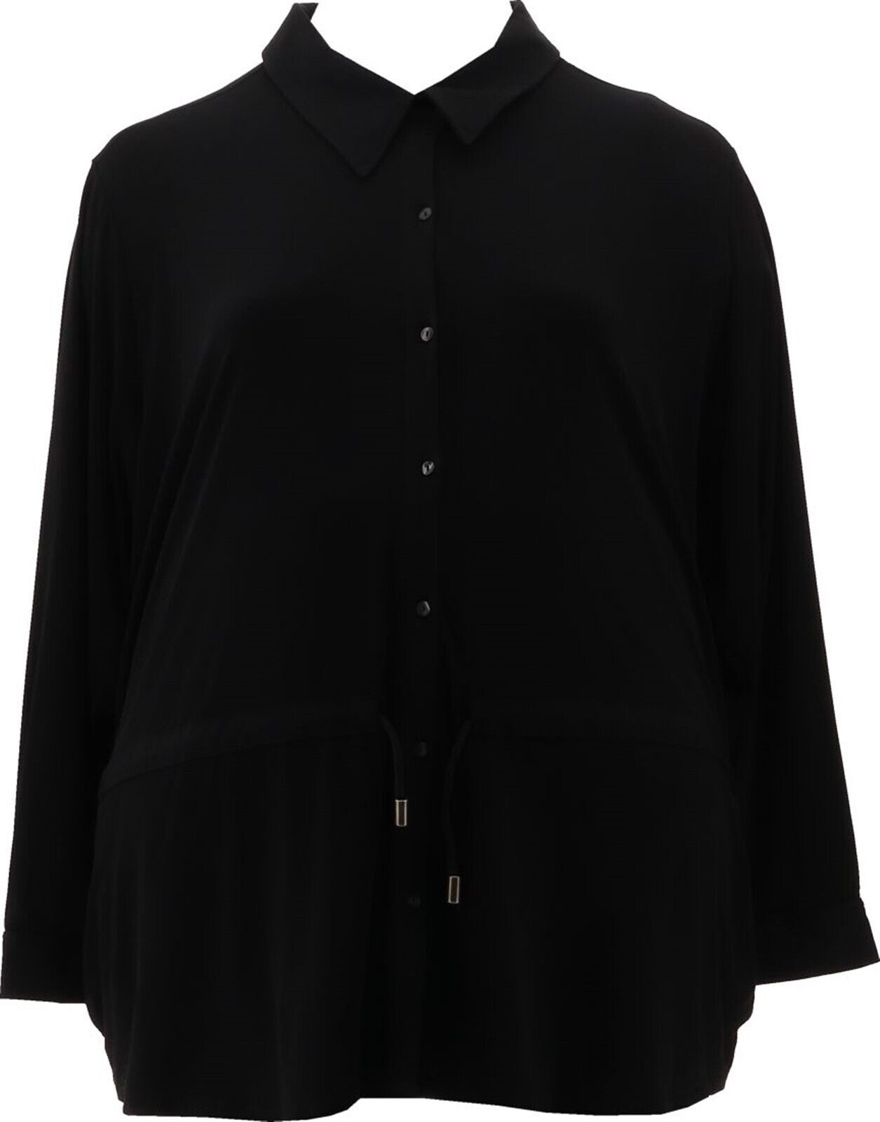 Susan Graver Liquid Knit Button Front Shirt Jacket Women's A468667