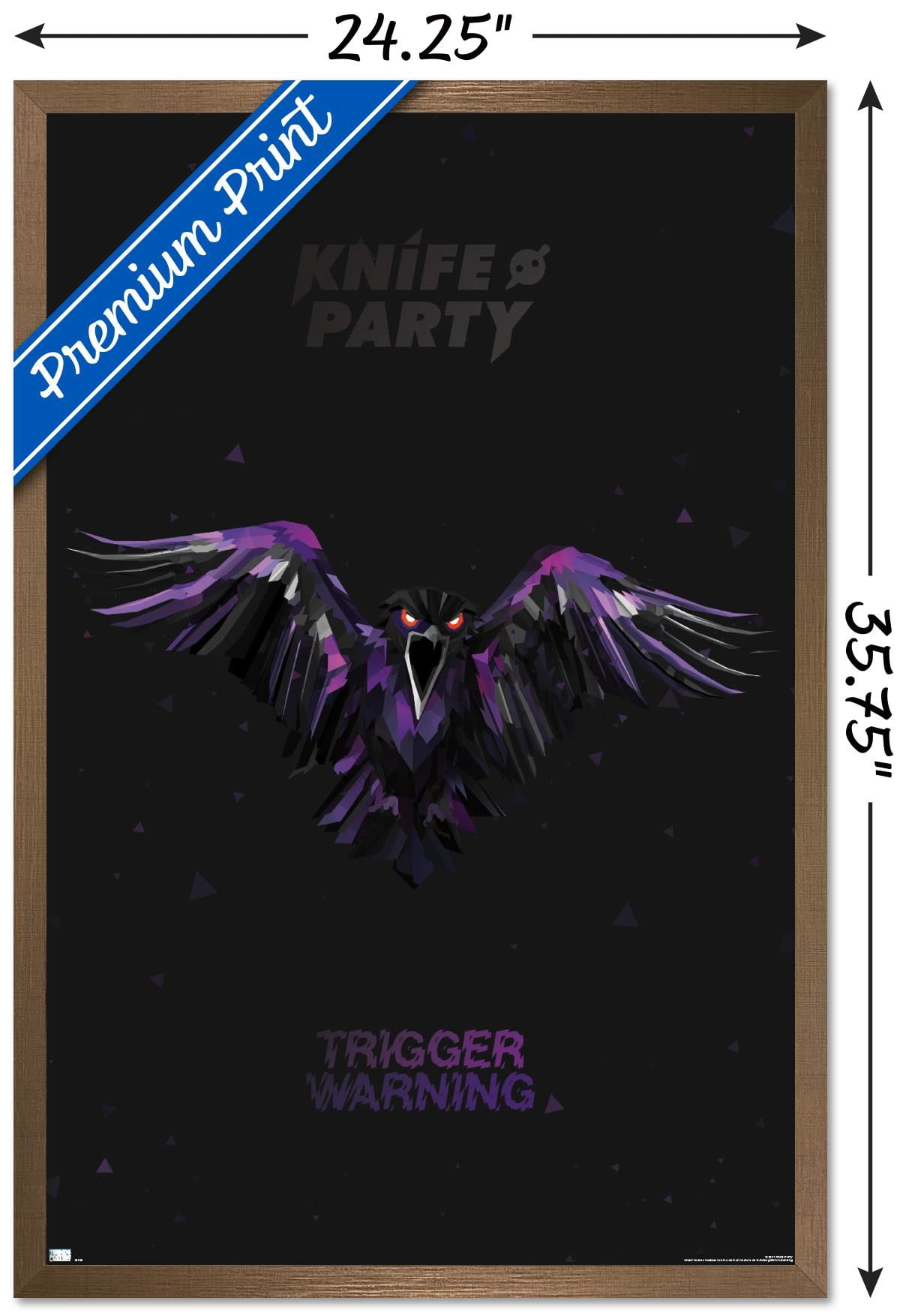 Knife Party - Crow Wall Poster, 22.375" x 34", Framed