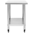 thumbnail image 3 of vidaXL Table de Cuisine avec Roulettes 100x60x85 cm Acier Inoxydable, 3 of 5