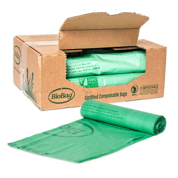 Biobag Compostable Bags - 44 Gallon Trash Can Liners - Case Of 80 Bags