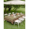 thumbnail image 3 of Outdoor Tablecloth with Umbrella Hole and Zipper, Boho Geometric Abstract Floral Rectangle Table Cloth 60x84 Inch Waterproof Tablecloth, Vintage Ethnic Flower Textured Picnic Table Cover for Patio, 3 of 7