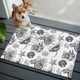thumbnail image 5 of Black Coastal Bathroom Rug Washable 2x3 Entryway Rug Non Slip Tropical Leaves Starfish Coral Front Door Mat Low Pile Indoor Doormat Throw Floor Carpet for Kitchen Bedroom Entrance, 5 of 8