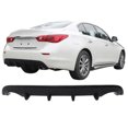thumbnail image 3 of Ikon Motorsports Compatible with 2014-2017 Infiniti Q50 Rear Bumper Lip Spoiler Diffuser Body Kit Unpainted Black PU - Polyurethane, 3 of 6