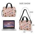 thumbnail image 3 of 16" Laptop Briefcase for Work Travel Laptop Shoulder Bag Carrying Handbag Laptop Case Pink Cute Christmas Icons, 3 of 8