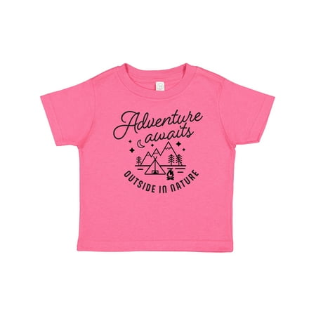 

Inktastic Adventure Awaits Outside in Nature with Tent and Mountains Gift Baby Boy or Baby Girl T-Shirt