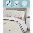 thumbnail image 4 of Quilts Twin Size Bedding Set, Spring Tulips Lightweight Quilted Comforter, Colorful Floral Spring Farmhouse Linen Texture Soft Bedspread Coverlet with Pillow Covers for All Season, 68" x 86", 4 of 7