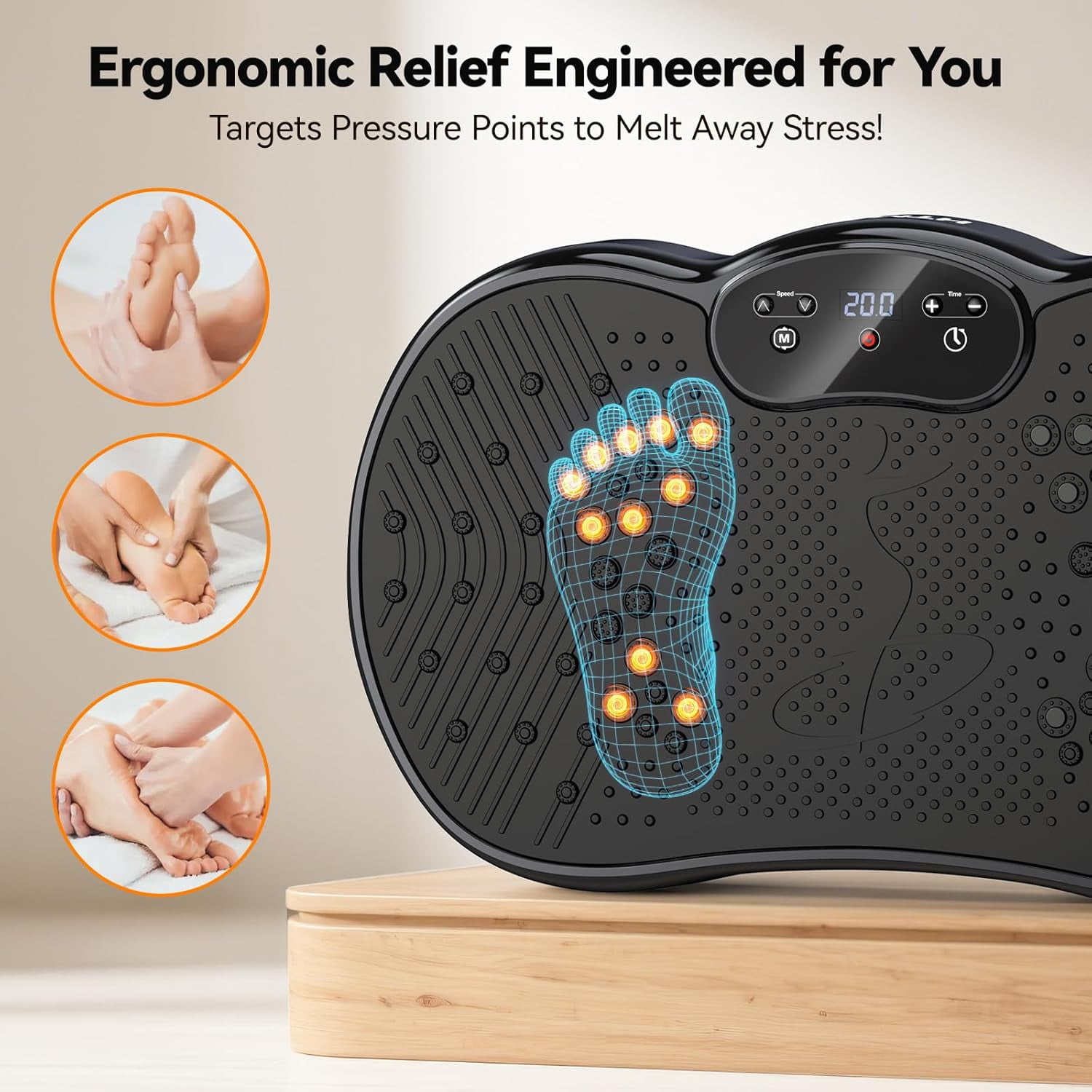 Vibration Plate Exercise Machine - 300 lbs Capacity, 120 Speeds, 9 Modes for Home Fitness & Muscle Toning