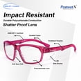 thumbnail image 3 of ProtectX Stylish Anti-Fog & Scratch-Resistant Safety Glasses With Readers, UV Protection Goggles, Anti-Impact Lightweight Glasses for Men＆Women Ruby Reading 2.5, 3 of 6