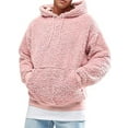 thumbnail image 1 of ZAXARRA Men Winter Hoodie Polar Fleece Solid Color Hooded Sweatshirt, 1 of 9