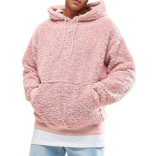 TheFound Chandail à Capuchon d'Hiver pour Hommes en Molleton Polaire, Chandail à Capuchon Uni