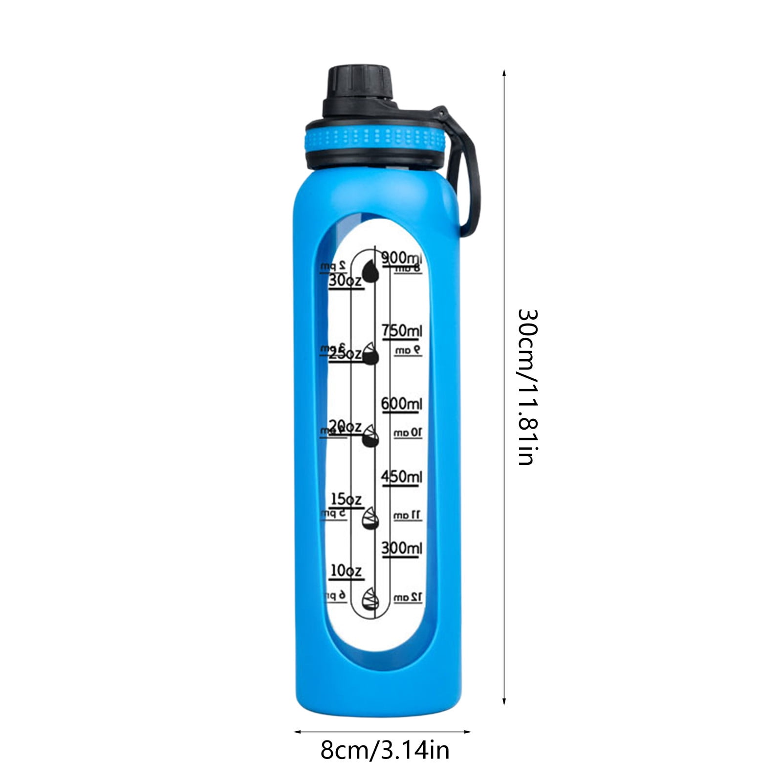 HCBY Glass Water Bottle, 32oz Large Capacity Bottle, Leakproof Sports Water Bottle, BPA-Free Insulated Drinking Bottle