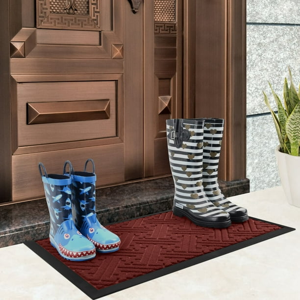 Mibao Low Profile Shoe Scraper Doormat Entrance Rug for Front Door 24