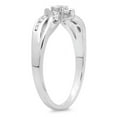 thumbnail image 2 of 0.15 Carat (ctw) Sterling Silver Round White Diamond Swirl Bypass Split Shank Ladies Bridal Promise Ring, 2 of 4