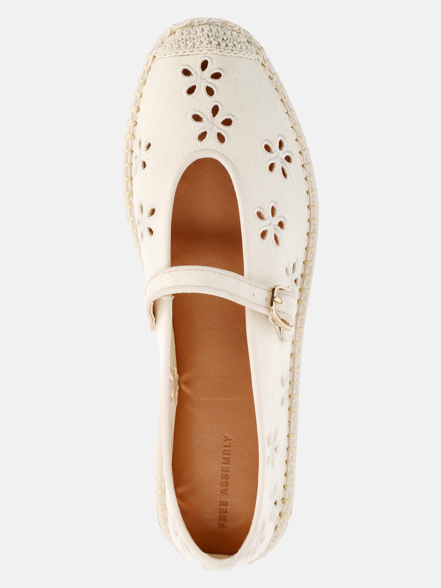 Free Assembly Women's Floral Cut Out Mary Jane Espadrilles