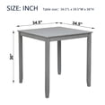 thumbnail image 5 of PAPROOS Solid Wood Dining Table, Counter Height Square Kitchen Table for Small Space, Farmhouse Acacia Wooden Dinner Table for 4, Gray(Only Table), 5 of 5