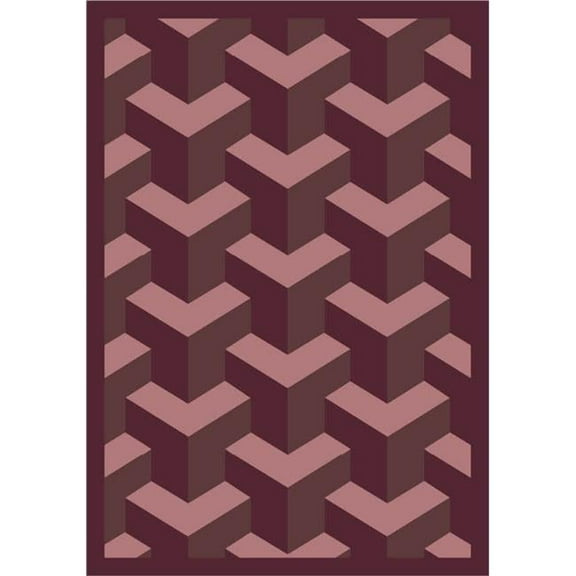 Rooftop Plum 3 ft.10 in. x 5 ft.4 in. WearOn Nylon Machine Tufted- Cut Pile Whimsy Rug