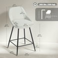 thumbnail image 3 of HOMCOM Swivel Bar Stools Set of 2 26" Counter Height Barstools, Cream White, 3 of 10