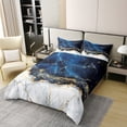 thumbnail image 3 of Marble Duvet Cover Set Gold Giltter Bedding Set Navy Blue Stone Marble Comforter Cover Adults Tie Dye Fluid Magma Abstract Art Hipster Quilt Cover 2 Pieces Twin Size Soft Bedroom Decor, 3 of 6