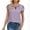 Purple, variant on Ahdbta Women's Casual Pleated Petal Cap Sleeve Round Neck Keyhole Blouse Top Short Sleeve Blouses for Work Official Professional
