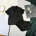 thumbnail image 2 of Silk Pjs for Women Set 2 Pcs Button Down Womens Short Sets Lounge Sets Womens Matching Sets, 2 of 8