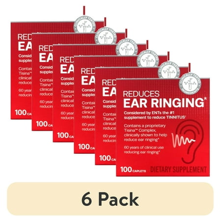 (6 pack) Lipo Flavonoid Ear Ringing Relief Supplement, Clinically Tested Ingredients, 100 Caplets