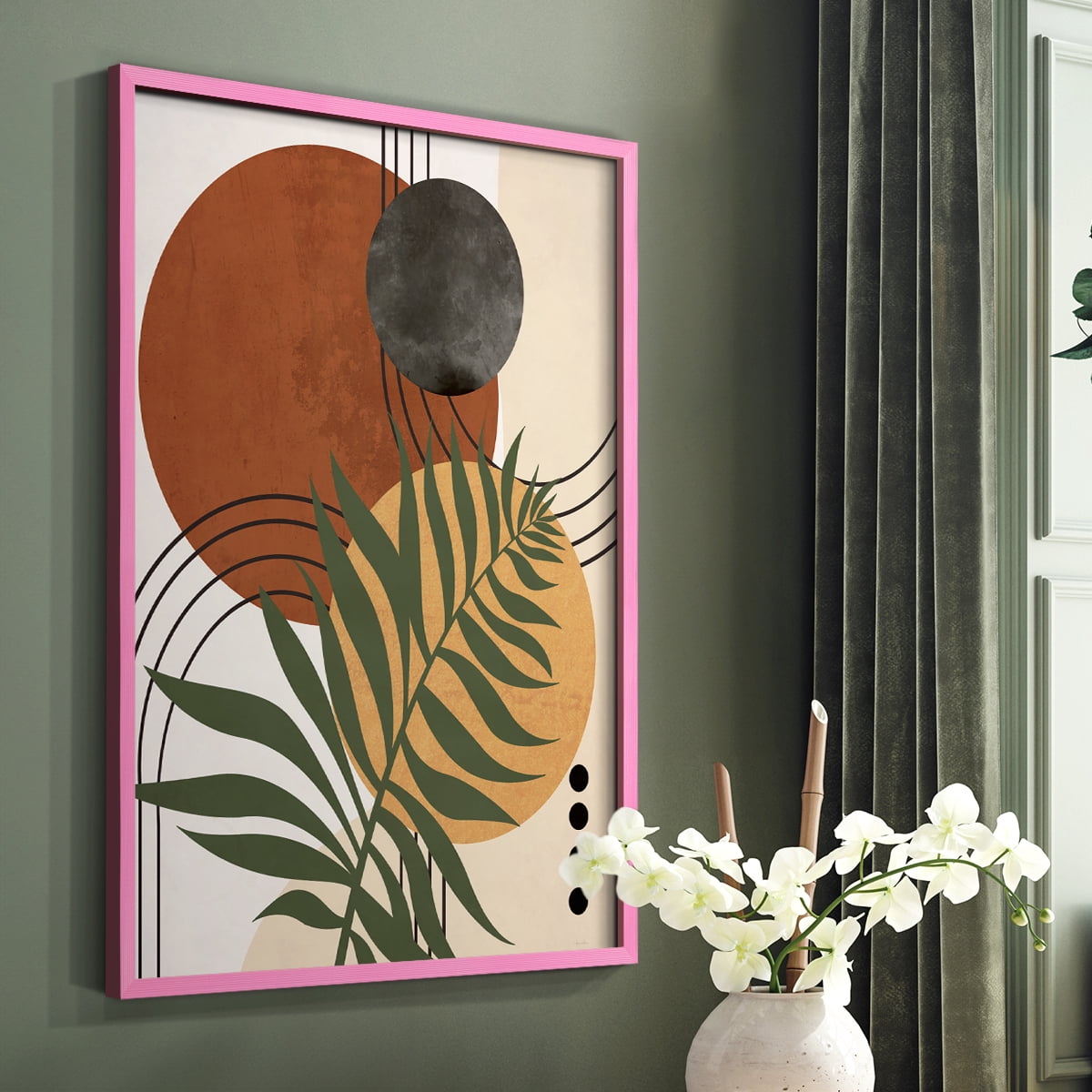 Contemporary Palm I in Paper Solid Wood 8 x 10 Framed Print