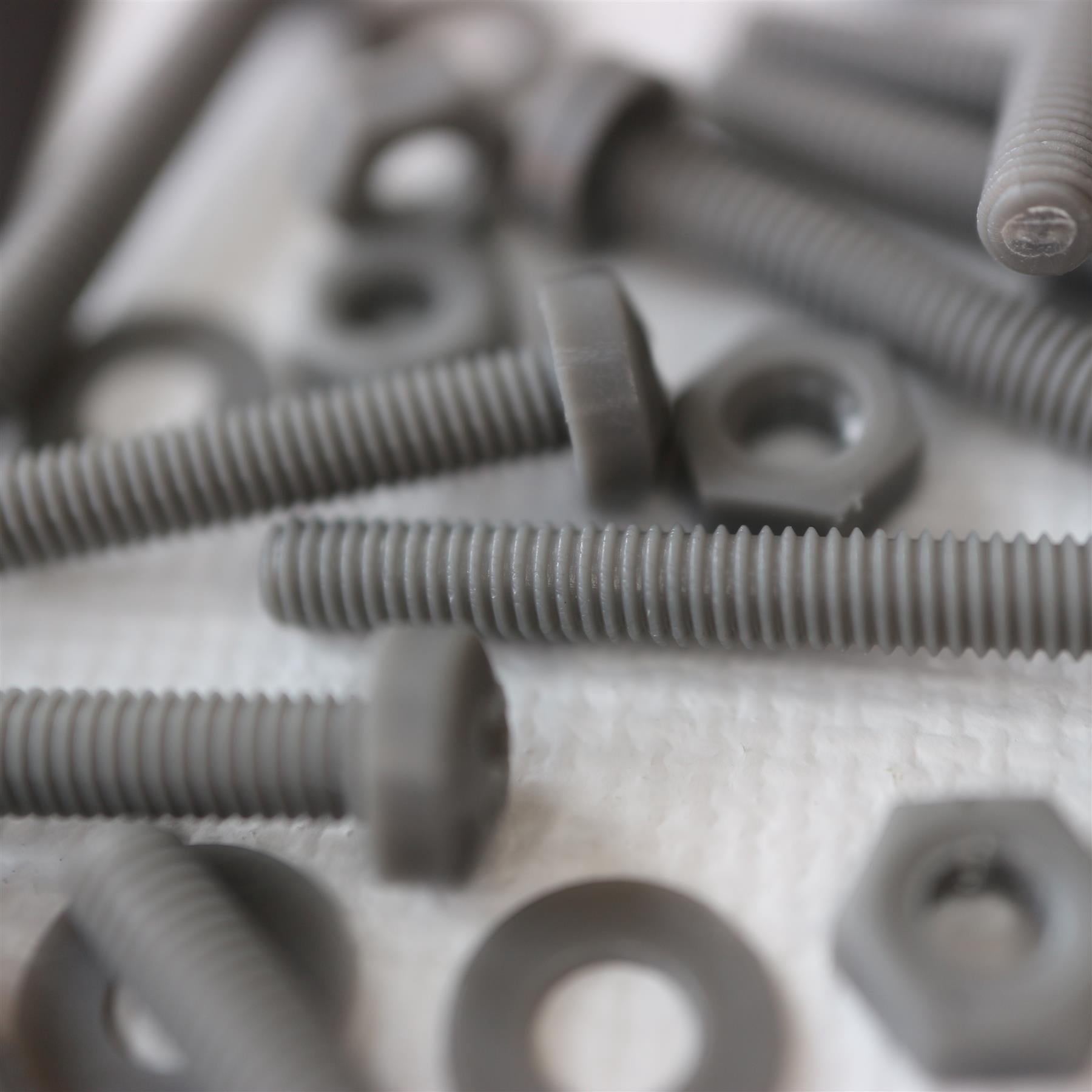 20 x Grey Pan Head Screws Polypropylene (PP) Plastic Nuts and Bolts, Washers, M3 x 20mm, Anti-Corrosion, Chemical Resistant, Gray, (3/32 x 25/32 in)