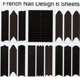 thumbnail image 4 of 6 Sheets French Manicure Nail Art Stickers Strips Edge Auxiliary Nail Sticker,Self-Adhesive Nail Tips Wavy Line French Tip V-Shaped Stencils for DIY Decoration Stencil Tools, 4 of 5