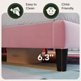 thumbnail image 4 of Einfach Twin Bed Frame, Platform Bed with Upholstered Velvet Vertical Channel Headboard, Pink, 4 of 6