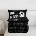 thumbnail image 5 of Erosebridal Football Sport Full Size Comforter Sets For Boys,Soccer Theme Kids Bedding Sets For Ball Games Lover,Reversible Black 3-Piece, 5 of 7