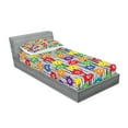 thumbnail image 2 of Ambesonne Colorful Fitted Sheet & Pillow Sham Set, Repeating Vivid Petals, Twin, Charcoal Grey and White, 2 of 2