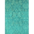 thumbnail image 1 of Ahgly Company Machine Washable Indoor Rectangle Oriental Turquoise Blue Industrial Area Rugs, 6' x 9', 1 of 4